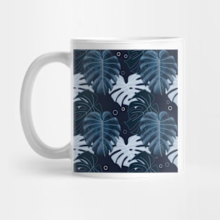 Monstera Pattern - Navy Blue Mug